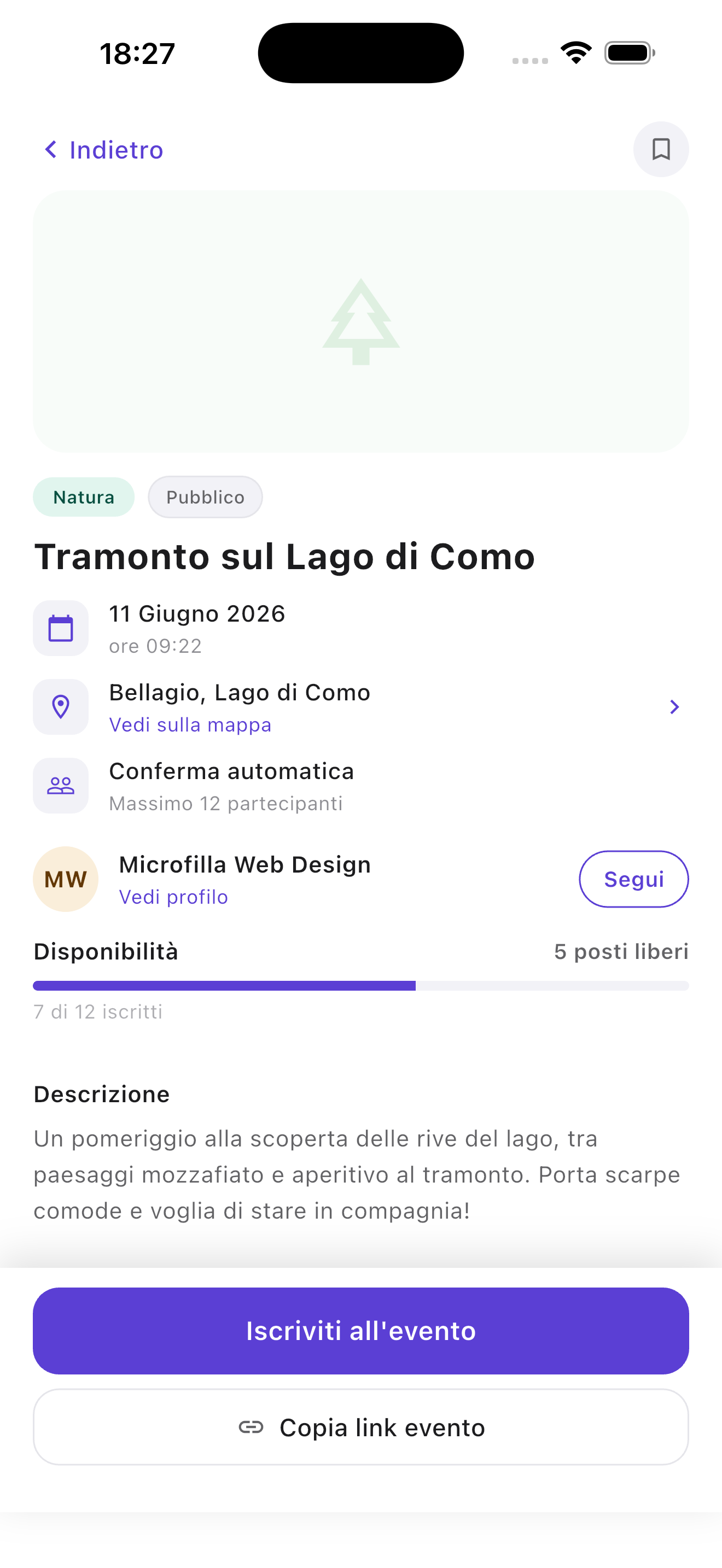 Dettaglio evento