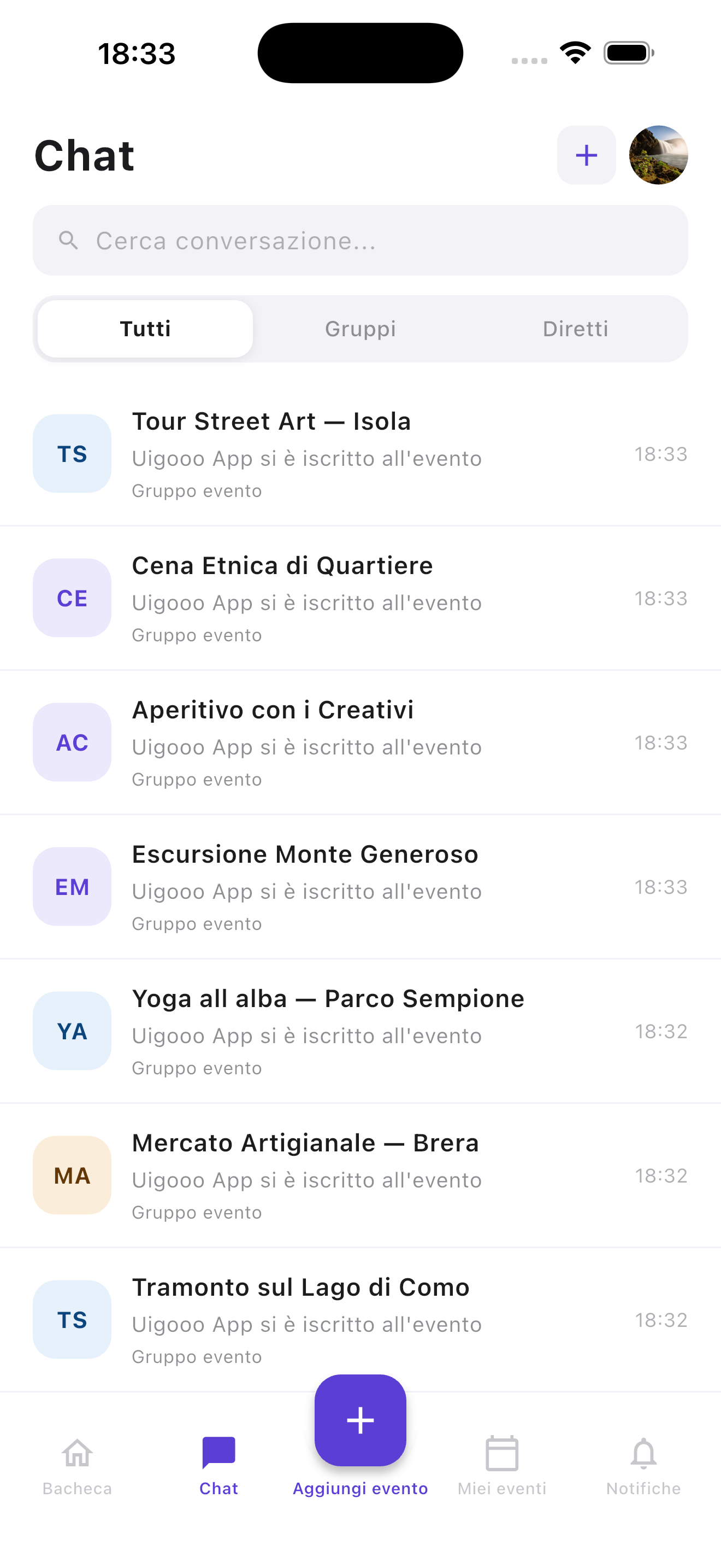 Chat evento